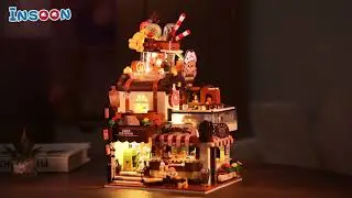 IS-SC8816 City Ice Cream House Building Set with Lights (Stadt EIS H&auml;uschen Bausteine mit Licht)