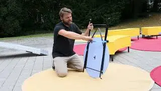 Transporter entladen und Raumelemente richtig aufbauen