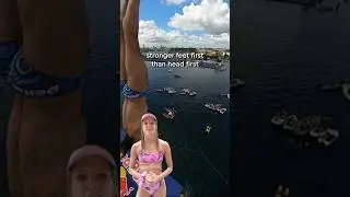 why enter feet first at dives from 27m?🦶 #shorts