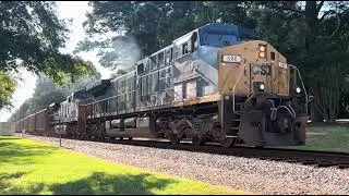 CSX loaded coal train goes through Waxhaw, NC with friendly crew