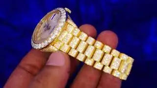 Rolex Gold President Watch 36mm Fully Iced Out