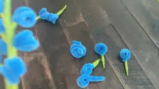 Обзор: Набор для изготовления цветов из синей ершиковой проволоки #pipecleanercrafts #pipecleaner...
