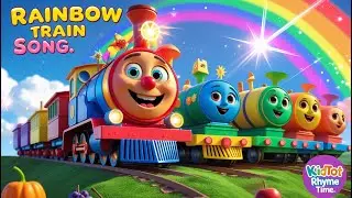 🌈 Rainbow Train Song for Kids | Learn Colors with Fun Cartoon Train 🚂🎶