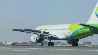 SalamAir takes flight for the first time in Muscat, Oman.