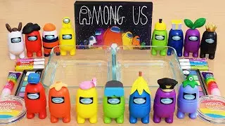 Among Us Rainbow - Mixing Makeup Eyeshadow Into Slime ASMR
