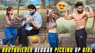 Bodybuilder Beggar Picking Up Girl || Fitmanjeet