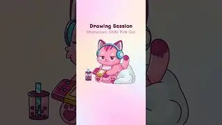 Coloring Chibi Pink Cat 🩷🐱 | Cute Coloring Process #ShortsAlternatif judul: