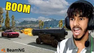 FIRING A CANNON AT MY MUSTANG 😱 | BeamNG Drive