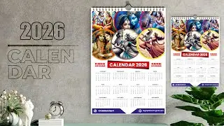 2026 Calendar Design in CorelDRAW Tutorial | Radhe Krishna Theme |How to Make A Calendar Design 2026