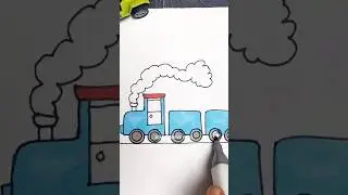 How to Draw a Cute Toy Train 🚂 | Easy Drawing for Kids