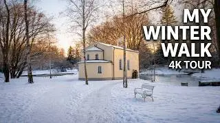 Real Time Winter Walk in a Quiet Park ❄️ Snowy Nature, Calm Atmosphere | 4K Walking Tour