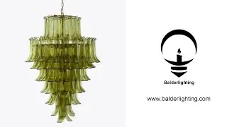 ✨ Murino Green Petalo Chandelier | Sculptural Art in Luminous Green