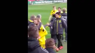 Jakub Blaszczykowski gives a BVB Fan his jersey after the match in Hannover - 21.03.2015
