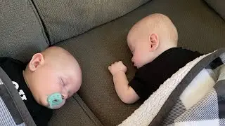 The Parkers turn the big 7 months! #happytwosday #twins #funny