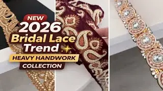 Latest Heavy Bridal Lace Borders ✨ Handwork Zari, Mirror & Pearl Designs | Boutique Special