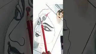 Cute Maa Durga Face Drawing ❤️ Durga Puja Special #art #artshorts #shorts #durgapujadrawing