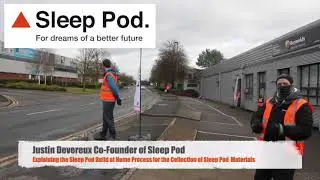 Justin Devereux explaining the Collection of Sleep Pod Materials for Home Builds.