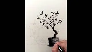 Mini Zen Sketches: Pottery, Lanterns, and Nature's Beauty #ZenArt #Shorts #InkSketch