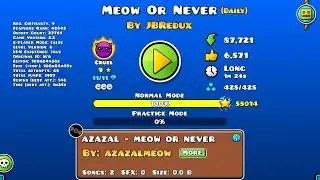 Meow Or Never By JBRedux 100% with all coins Geometry Dash Daily Level.