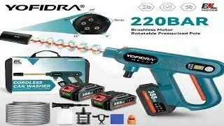 #YOFIDRA 220Bar Brushless Electric High Pressure Washer Gun 3 Gear Home Car Washing Water Spray Gun