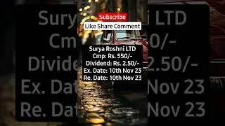 Surya Roshni LTD Board Meeting #nasdaq #nasdaqstocks #dividend #stockexchange #stock #bse #nse