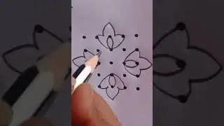 5&times;5 dot rangoli design #dailyrangoli #latestdesign #easyrangoli#muggulu