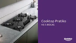 Cooktop a G&aacute;s Dako Pratiko Preto