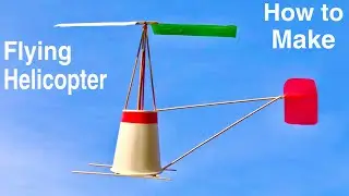 How to Make a Helicopter at Home - DIY Flying Rubberband Helicopter