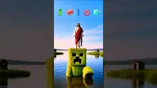 🟩 Can THIS Creeper Boat Carry Jesus' Weight? 🟩 | Minecraft #shorts