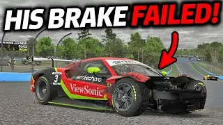 His Brake Completely FAILED! - iRacing Ferrari Challenge