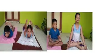 #Morning yoga routine🤗#kids yoga activities #kk lifestyle sai#learning activities