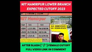 NIT HAMIRPUR LOWER BRANCH EXPECTED CUTOFF 2023 #shorts #josaa2023 #expectedcutoff