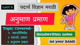 Anuman praman | अनुमाण प्रमाण | Lect 2 | Anuman praman padarth vigyan | Bams Marathi