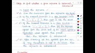 Reversing a List and Balancing Symbols - Stack Applications