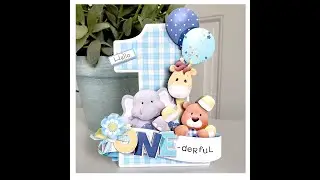 DIY Baby Cake Topper, Scrapbook Layered Paper Craft Element | Knick Knack - One-derful Boy #shorts