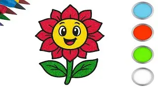 Cute Smiling Flower Drawing for Kids &ndash; Easy Step by Step Tutorial 🌼