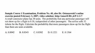 Exam P exercise for December 31, 2018