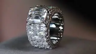 VVS1 Mens Moissanite Ring | Iced Out Ring | Moissanite Hip Hop Rings
