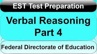 Verbal Reasoning MCQs Part 4 for FDE EST Test Preparation according to FDE EST Test Syllabus 2024