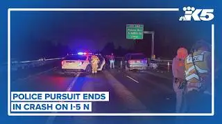Police pursuit ends in crash on I-5 N in Federal Way