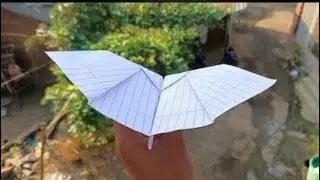 how to make notebook paper plane , new type of bat plane , how to make paper bat plane