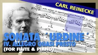 🎼 C. REINECKE - Sonata &acute;Urdine&acute; - IV. Allegro quasi Presto - (Sheet Music Scrolling)
