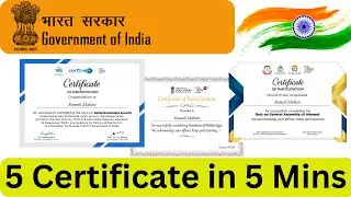 5 Government Certificate in 5 Mins | Government Certificate Online | Free Certificate