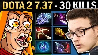 Lina Gameplay Miracle with 30 Kills and Moon Shard - Dota 7.38