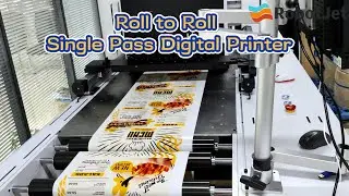 RobotJet Roll to Roll Single Pass Digital Printer! #printing #inkjetprinter #paper #printer
