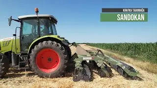 Kratka tanjirača SANDOKAN 3 m - posle ječma u ekstremno suvim uslovima - CLAAS ARES 547 ATZ (95KS)