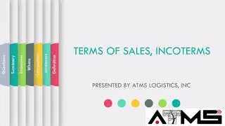 8E. TERMS OF SALES, INCOTERMS