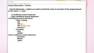 Control Statements in Python #