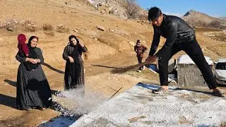 Snowy Day and Night in the Mountainsand a Nomadic Family TogetherMaryam