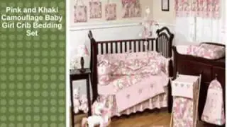 Pink and Khaki Camouflage Baby Girl Crib Bedding Set